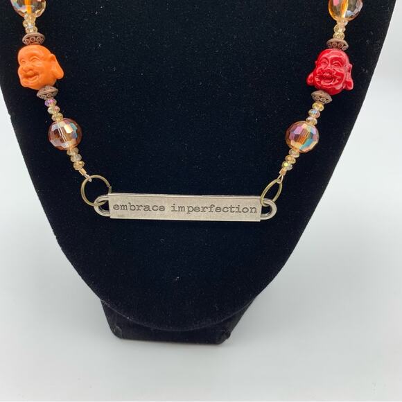 Embrace Imperfection Beaded Colorful Buddha Necklace - Picture 5 of 14